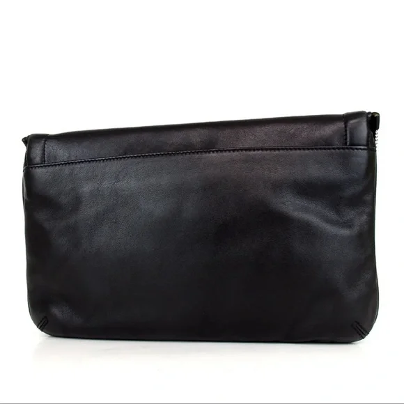 JIMMY CHOO EUC Authentic Leather Clutch Bag Slide Bar Closure - Picture 2 of 8